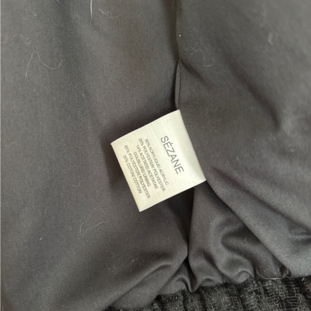 Sezane 34 Black Patterned Bomber Jacket Blazer - image 3